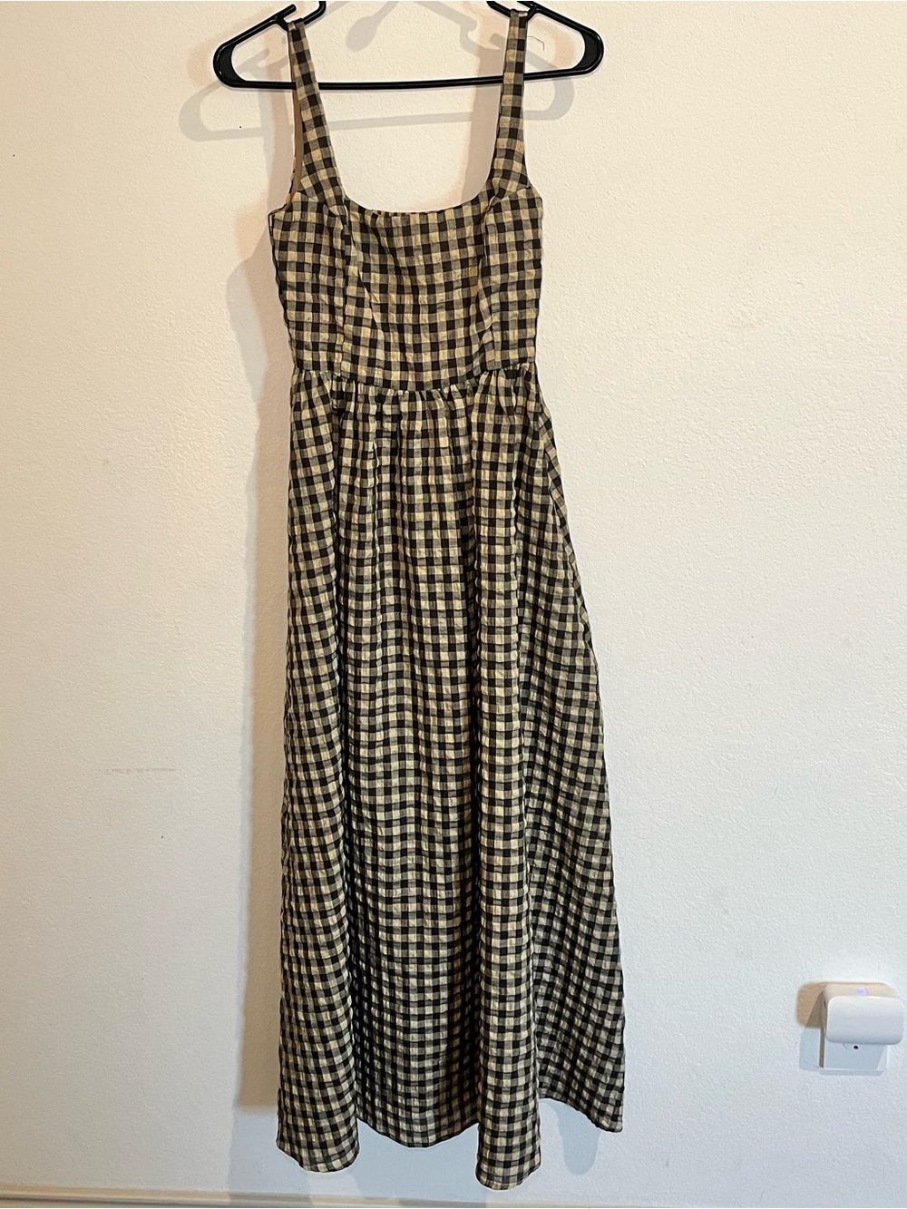Princess Polly Black & Cream Gingham Sundress Size 0